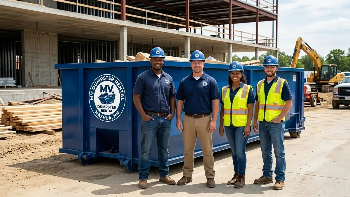 Roll-off dumpster rental in Dunstable, MA delivered by MV Dumpster Rental Nashua